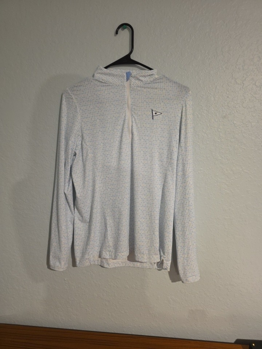 Peter Millar Women’s Light Blue Micro-Print Quarter-Zip Top